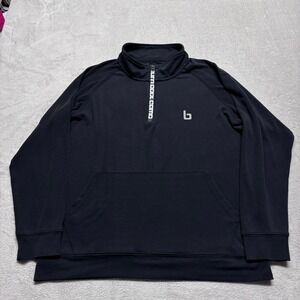Burn Boot Camp Pullover Mens Large 1/4 Zip Black Performance Athletic Gym EUC